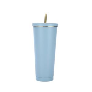 Outdoor Portable Stainless Steel 24 oz Vacuum Bottle with Straw