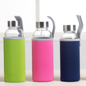 Durable Glass Bottle With Neoprene Sleeve For Traveller