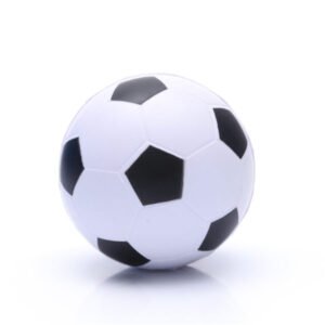 White Soccer Ball Stress Ball w Custom Logo