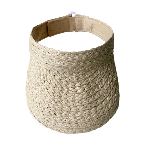 Portable straw visor hat for women