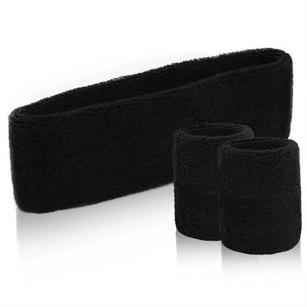 Sweatband With Patch Sports Set Head Band & Wristbands