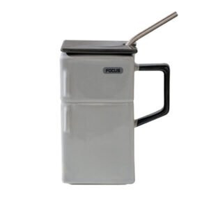 Fun Refrigerator Straw Ceramic Mug