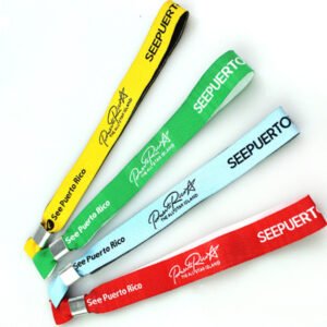 Polyester Woven Wristbands with Knitted logo Fabric Band