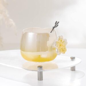 Pearl Glaze Flower Ceramic Mug