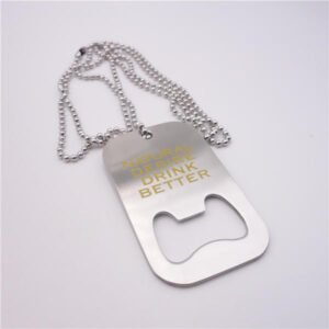 Stainless Steel Dog Tag with Bottle Opener