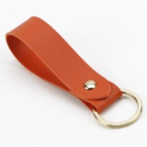 Customizable PU Leather Circular Keychain with Laser Logo