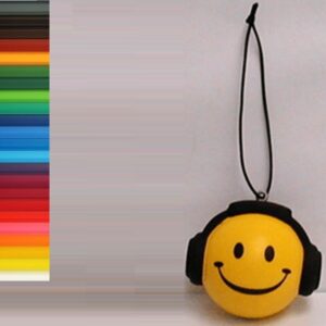 Smiley Man with Headphones Stress Ball Keychain