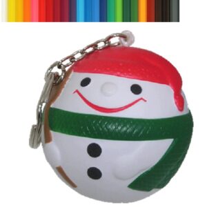 Snowman Ball Stress Reliever Keychain