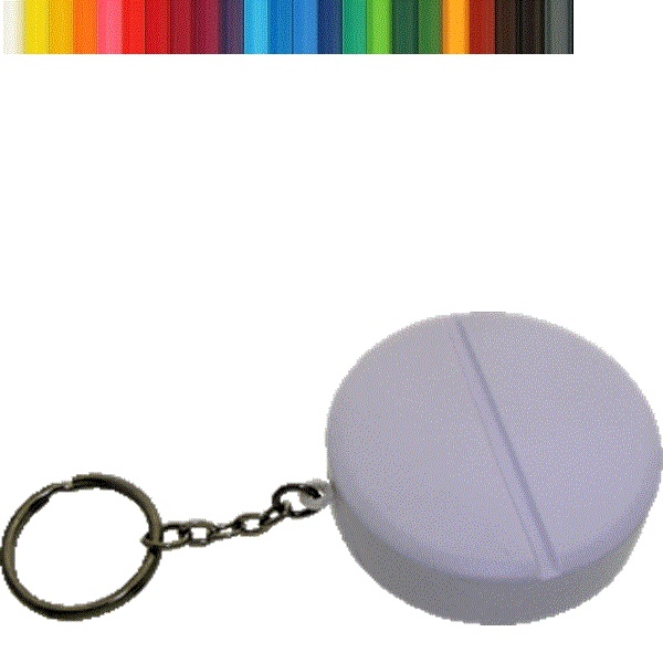 Round Pill Stress Ball Keychain