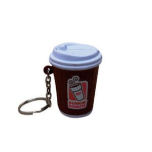 Paper Coffee Cup Key Ring PU Toy