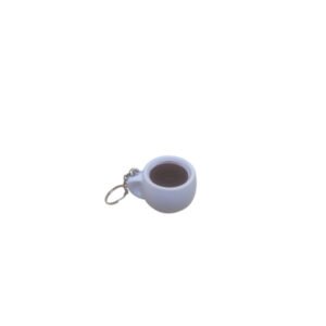 White Coffee Cup Key Ring PU Toy