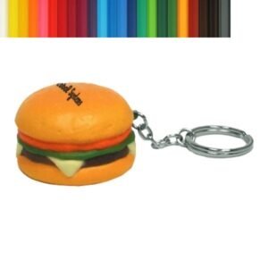 Hamburger PU Stress Ball Key Chain