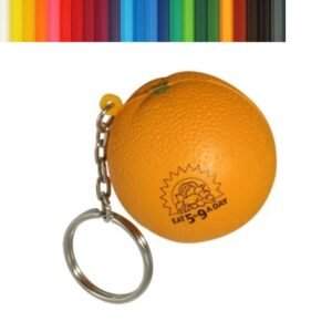 PU Orange Stress Ball Key Chain