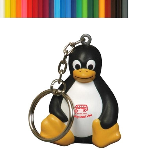 Sitting Penguin PU Stress Ball Key Chain