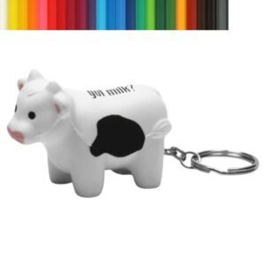 Milk Cow PU Stress Ball Key Chain