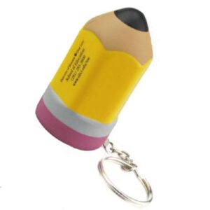 Pencil Stress Ball With Keychain