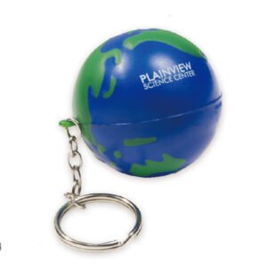 Earth Stress Ball With Keychain