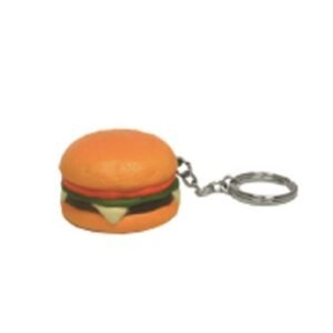 PU Hanburger Stress Ball With Key Chain
