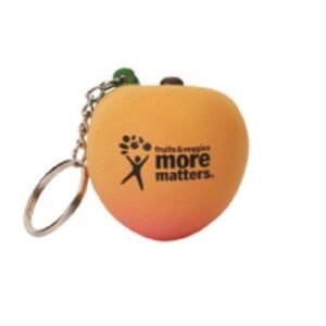 PU Peach Stress Ball With Key Chain
