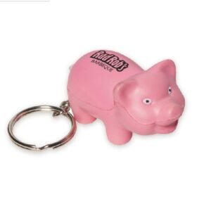 PU Custom Cartoon Pig Stress Ball Key Tag