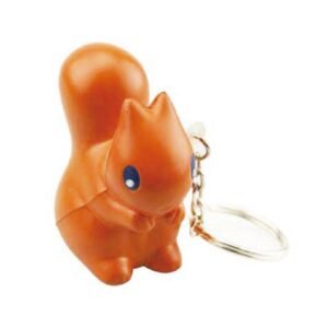 PU Squirrel Stress Ball With Keytag