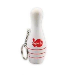 PU Custom Bowling Pin Stress Ball Key Chain