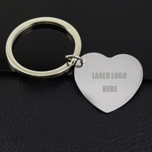 Metal Heart Shaped keychain with Laser logo