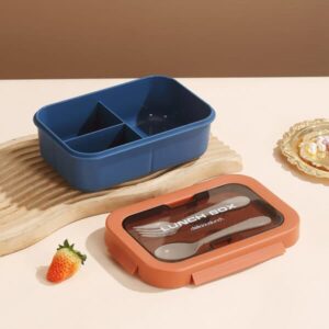 Custom Three Compartments Double Layer Plastic Lunch Box