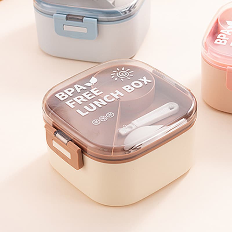 Square Shape Double Layer Lunch Box