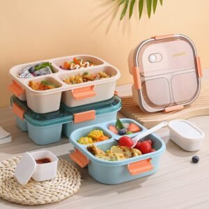 Microwaveable Four Compartments Lunch Box
