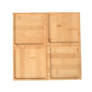 4 In 1 Square Bamboo Tray Set