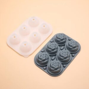 Rose Shaped Whiskey Ice Cube Molds(6 Cubes)