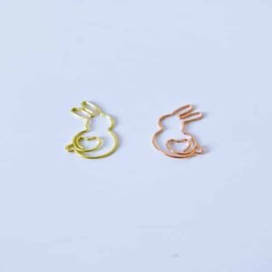 Cute Rabbit Electroplating Metal Paperclips In A Box