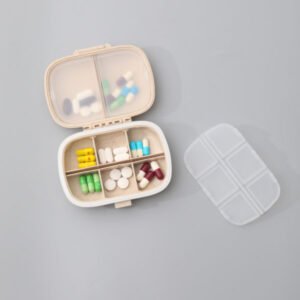 Portable 6-Compartment Pill Box With Buckle
