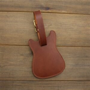 Hot Sale Leather  Guitar Shape Luggage Tag