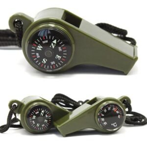 Multi-Functional Outdoor Whistle with Integrated Compass and Thermometer