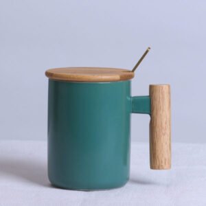 11oz Multi-colored Coffee Mug With Lid & Spoon