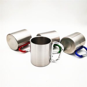 7 oz Stainless Steel Mug w/ Carabiner Handle