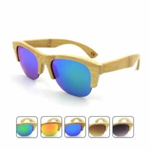 Half Frame Bamboo Sunglasses