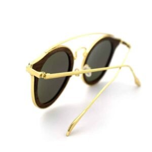 Fashionable Metal-Temple Round Coated Polarized Sunglasses