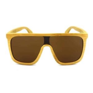 Monolithic Lens Polarized Wooden Sunglasses