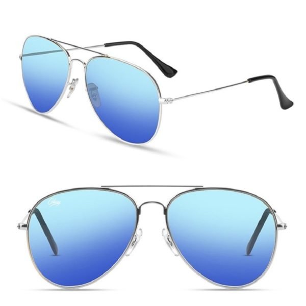 Metal Color-Mirrored AviatoSunglassesith Custom Logo
