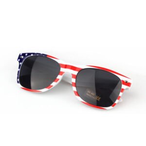 Plastic USA Patriotic MiamSunglassesith Black Lenses