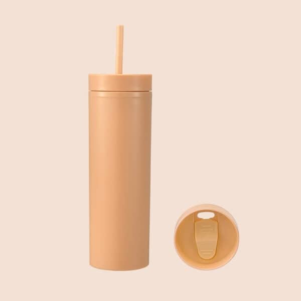 Multi Colored Double-Layer Cup With Straw 16OZ - 图片 2