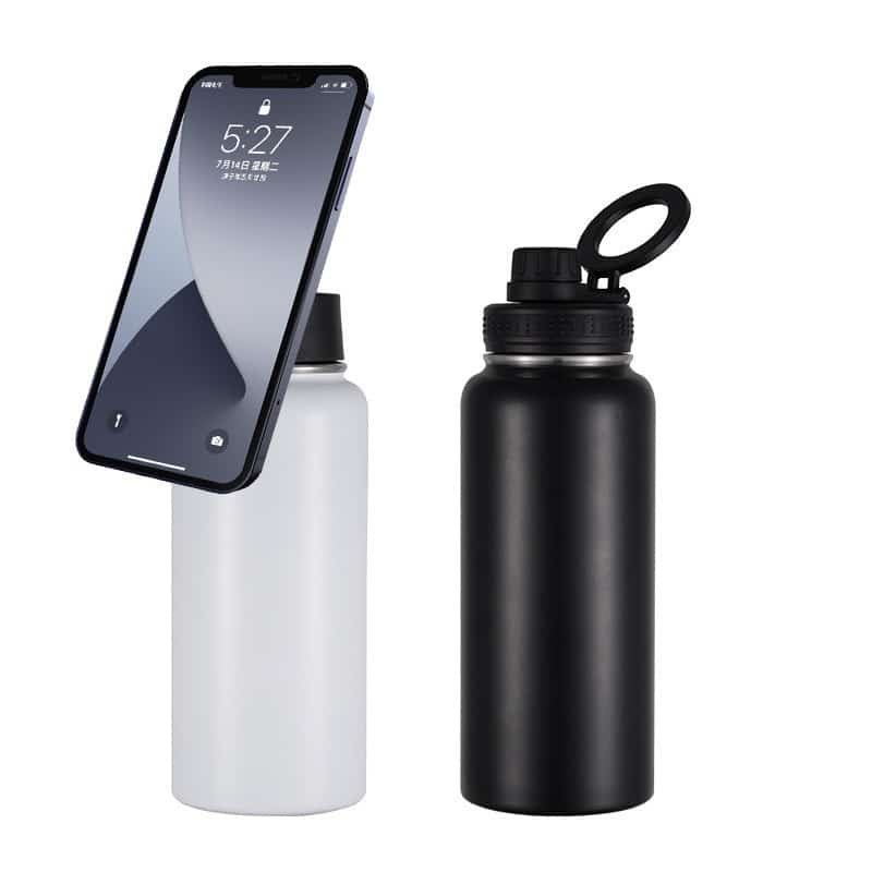 Magnetic Lid Outdoor Portable Mobile Phone Bracket Multifunctional Thermos Bottle-32oz - 图片 2