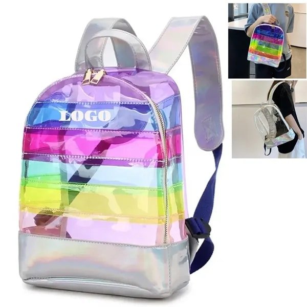 PVC Transparent Rainbow Backpack - Image 2