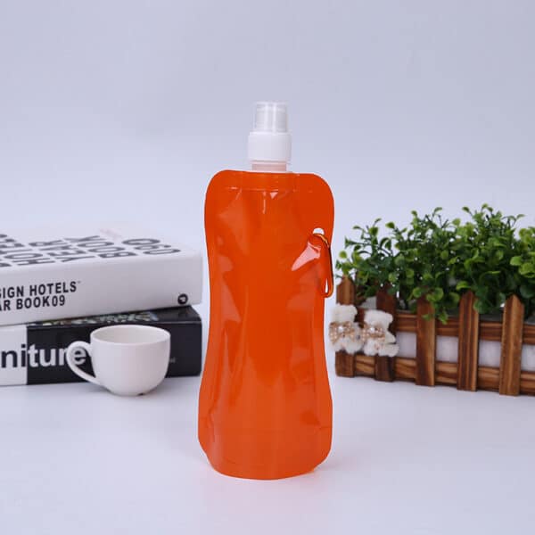 Foldable 16 oz PE Water Bottle w/Strap - 图片 2
