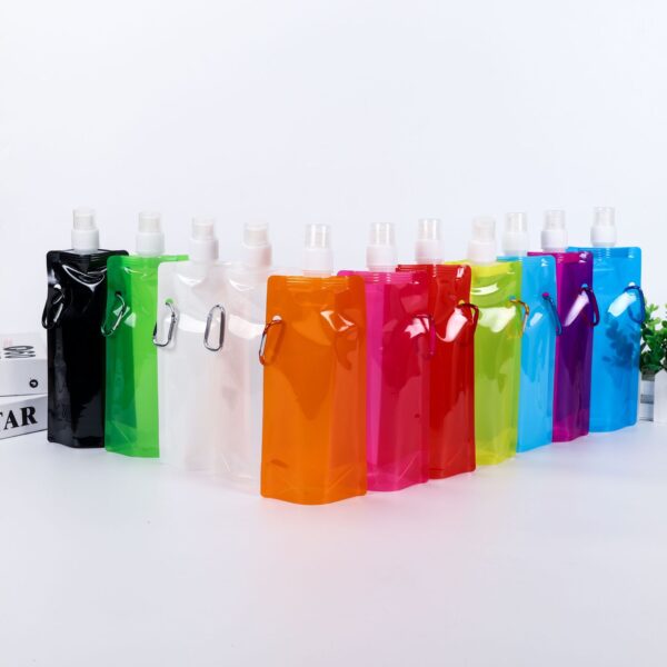 Flex Foldable 16 oz PE Jersey Shaped Water Bottle w/Carabiner - 图片 2