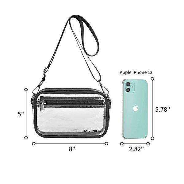 Transparent PVC Shoulder Crossbody Bag - 图片 2