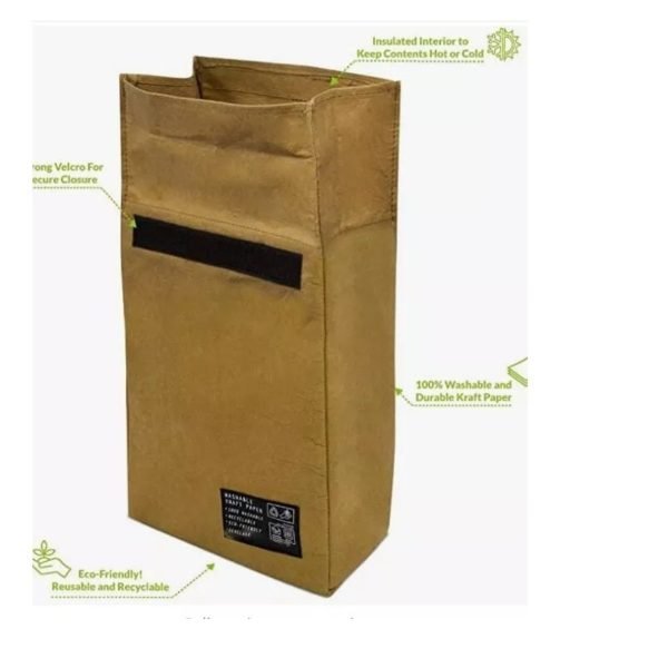 Reusable Insulated Classic Brown Paper Lunch Bags - 图片 2